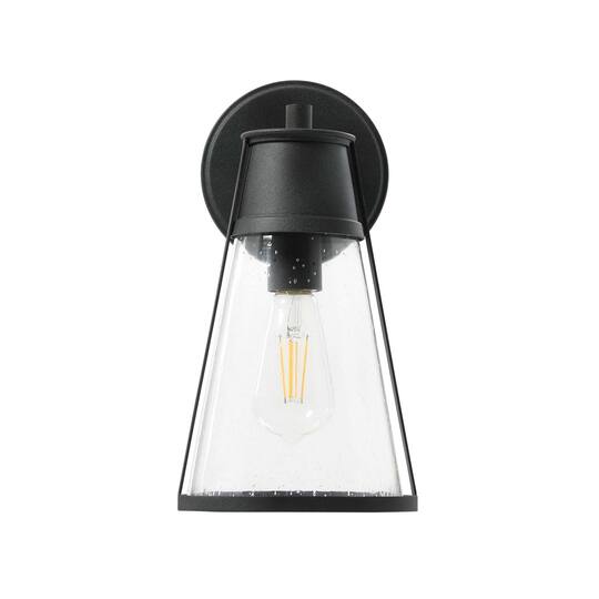 Hello Honey® Robert Stevenson Lighting Jaxon 13.5" Metal & Seedy Glass Outdoor Wall Sconce